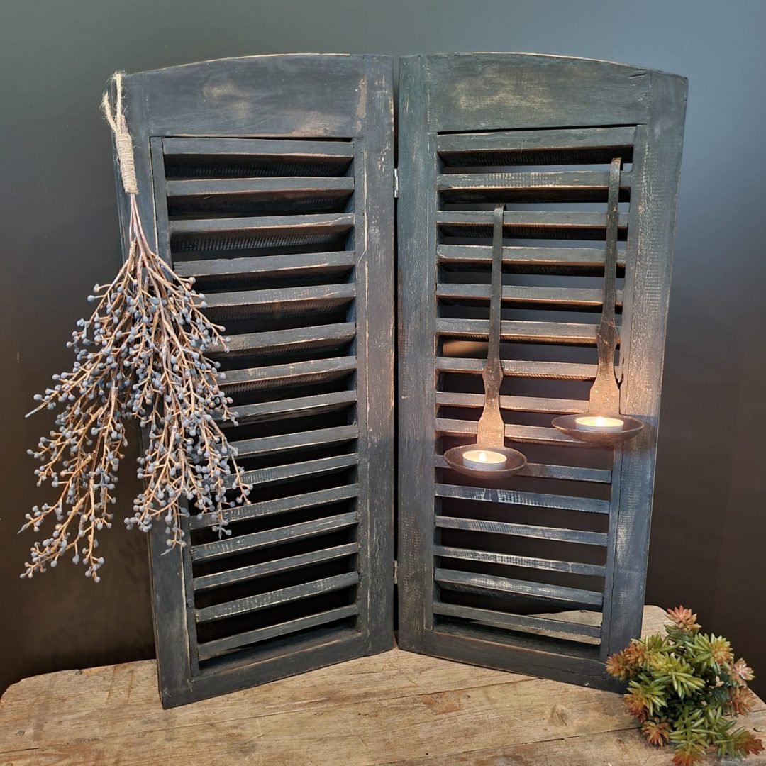 Dubbele louvre luik. 60 cm.