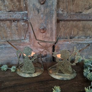 Waxinelichthouder- Engel. Goud.