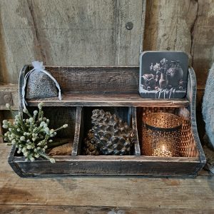 Gruttersbak. 3 vakken. Donkerbruin/ grijs.