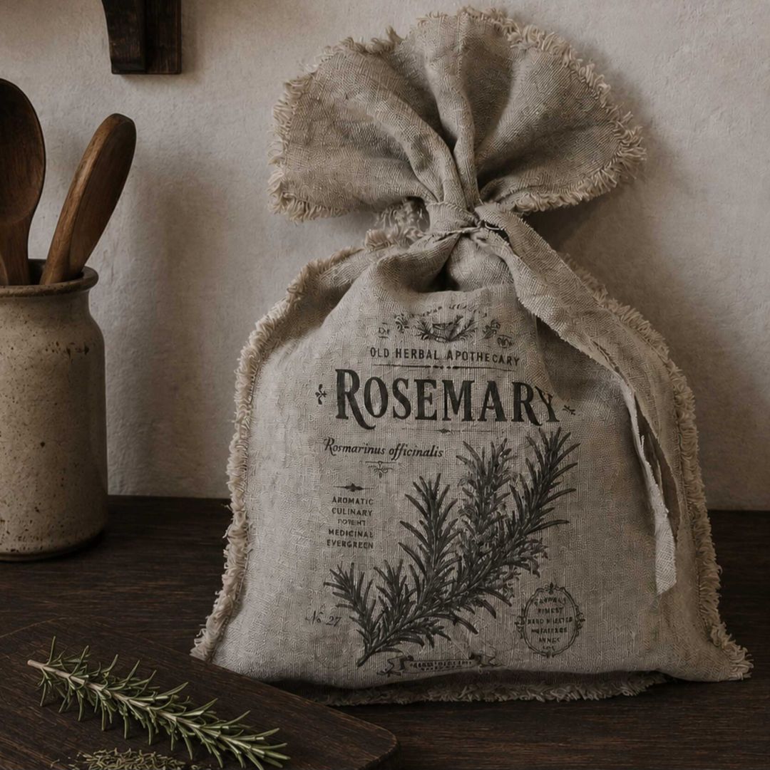 Shabby Linnen Deco Zak || Rozemarijn - Afbeelding 3
