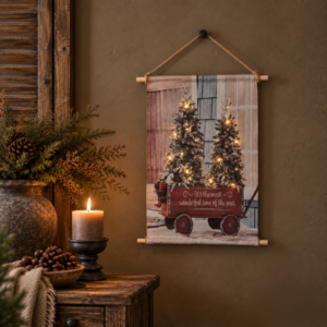 Wanddoek. Kerstbomen. It's the most... 40x60 cm.