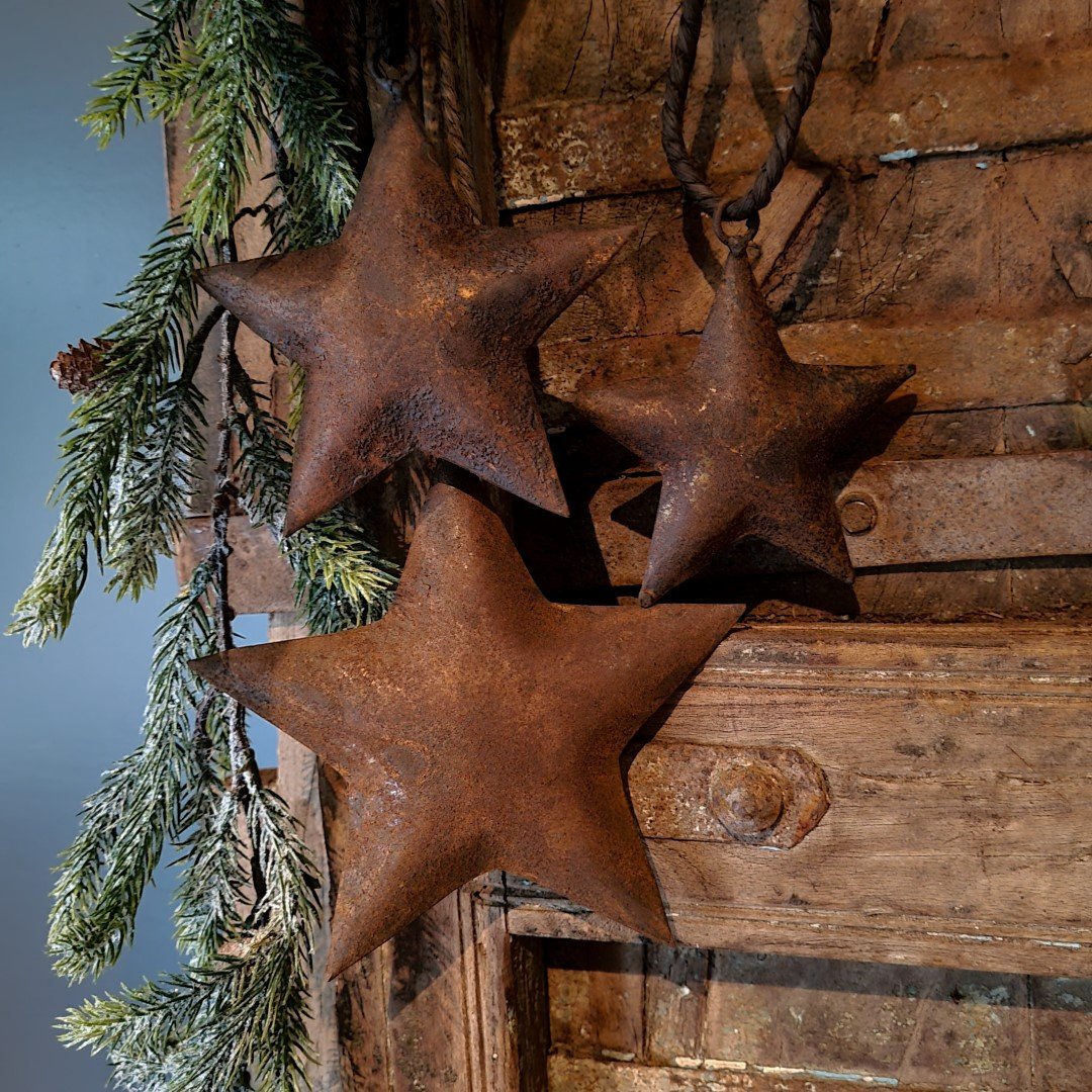 Rusty metalen ster || Met touw. 12 cm. - Afbeelding 2