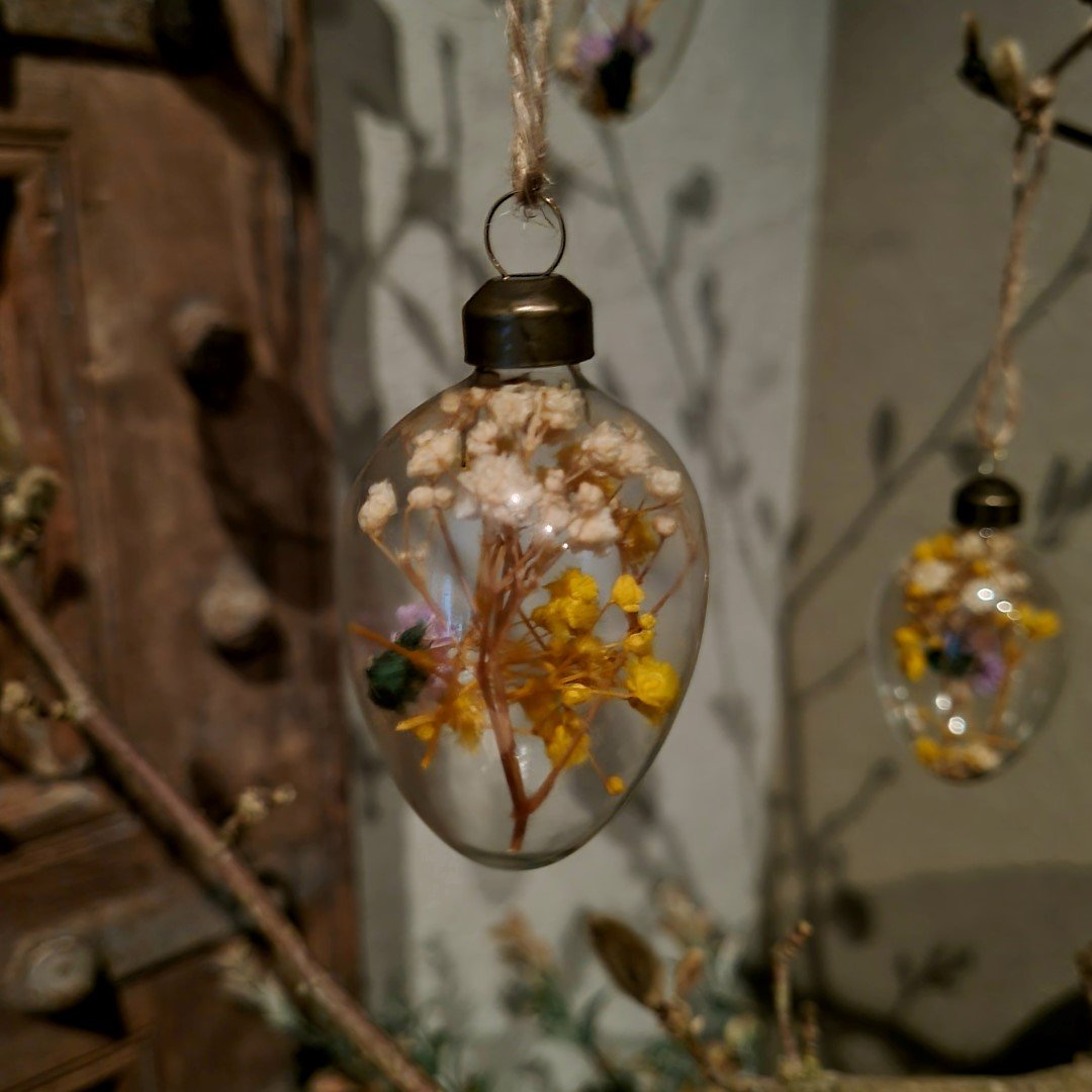 Paasei hanger van glas- Paars/ Geel/ Wit || Set van 6. - Afbeelding 7