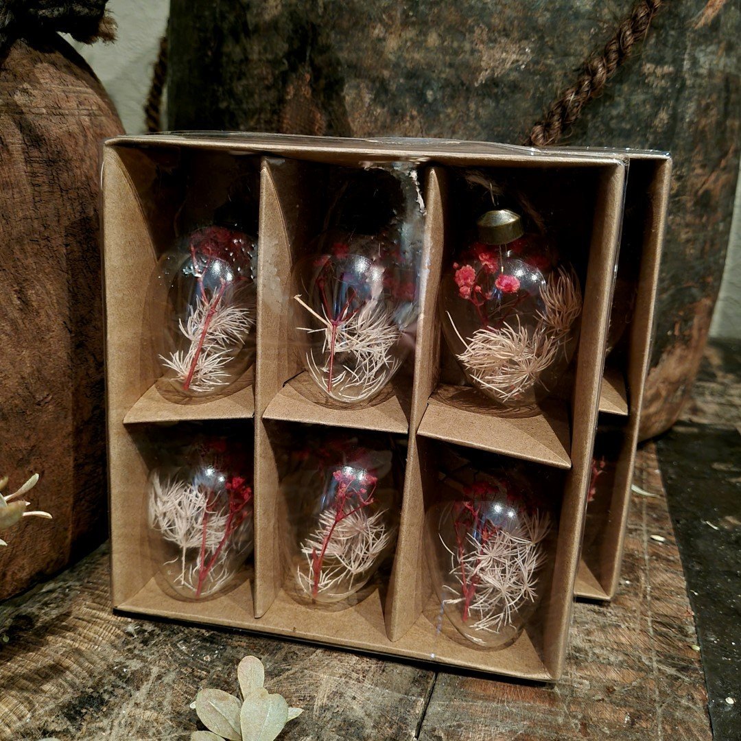 Paasei hanger van glas- Wit/ Roze || Set van 6. - Afbeelding 5