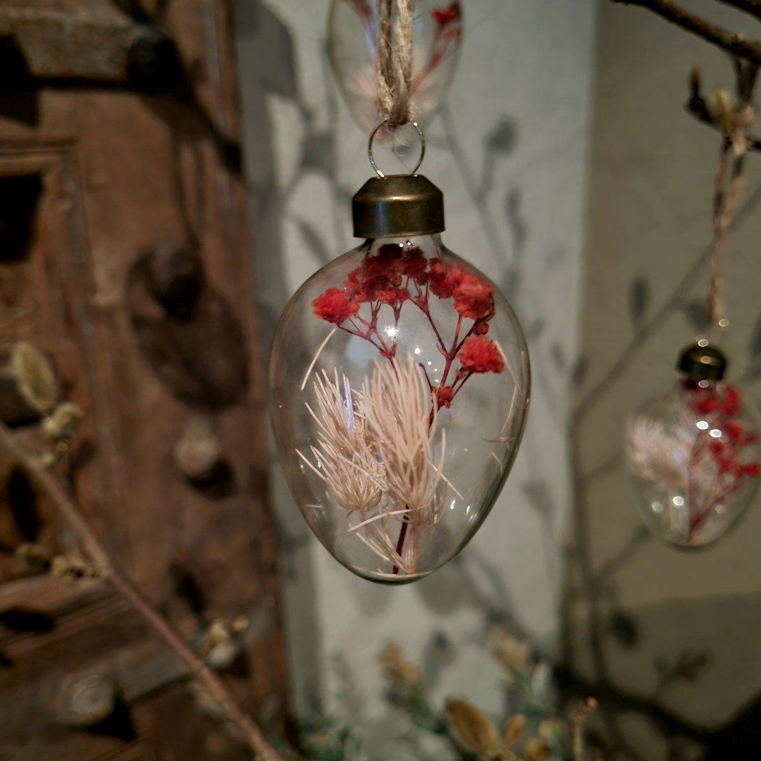 Paasei hanger van glas- Wit/ Roze || Set van 6. - Afbeelding 4