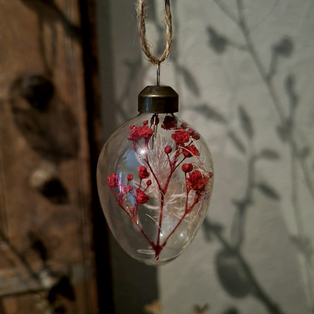 Paasei hanger van glas- Wit/ Roze || Set van 6. - Afbeelding 3