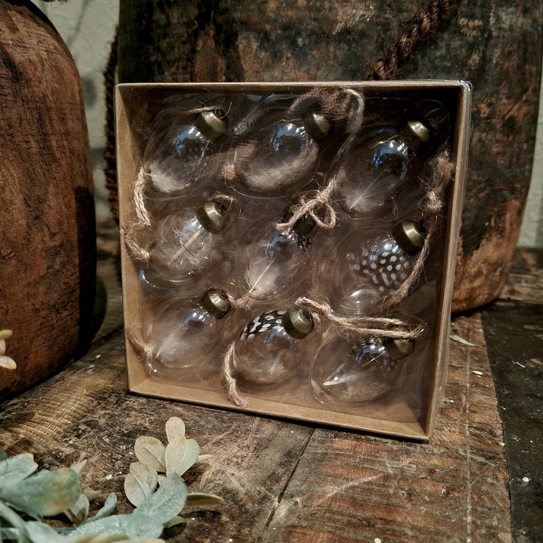 Paasei hanger van glas- Veren en jute touw || Set van 9. - Afbeelding 9