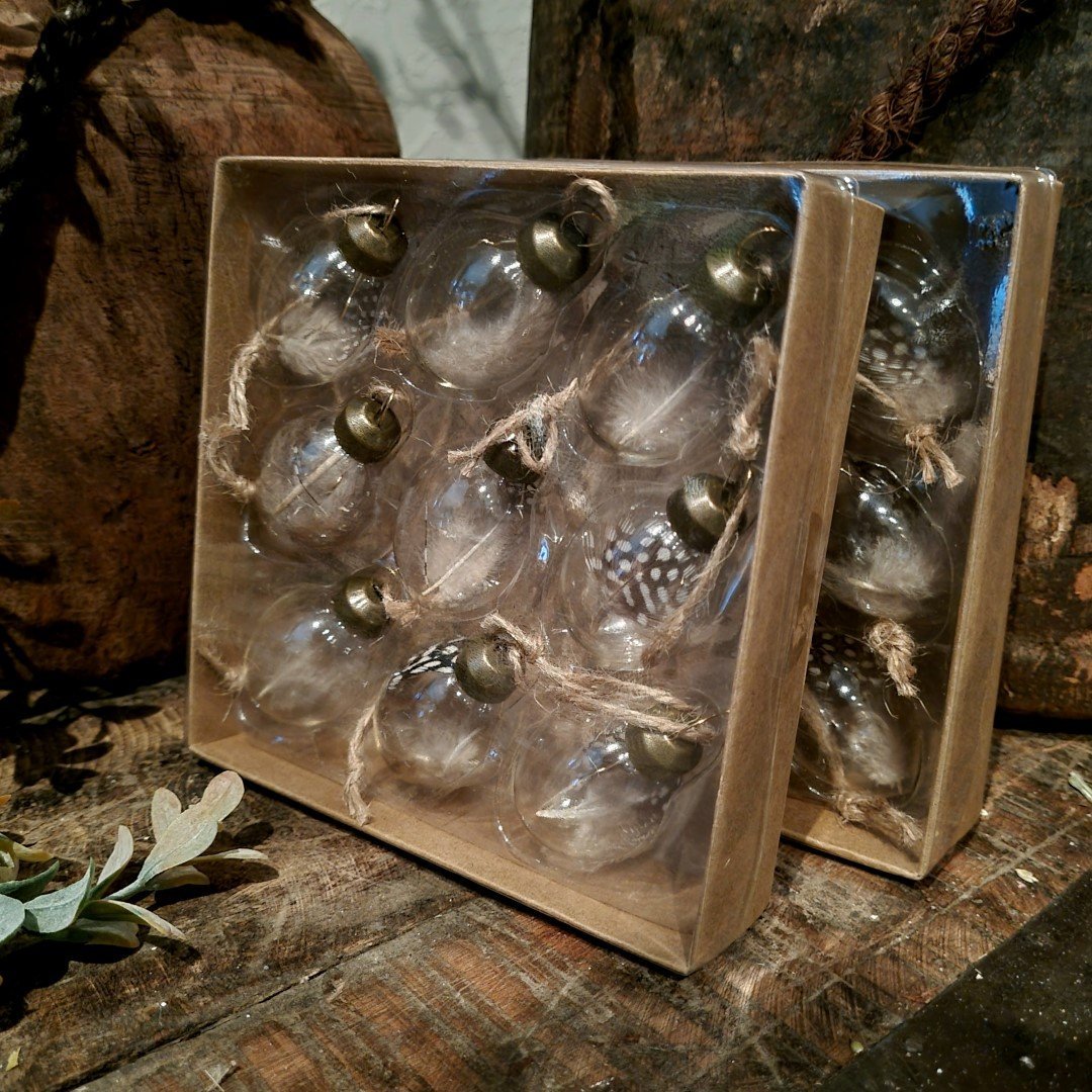 Paasei hanger van glas- Veren en jute touw || Set van 9. - Afbeelding 10