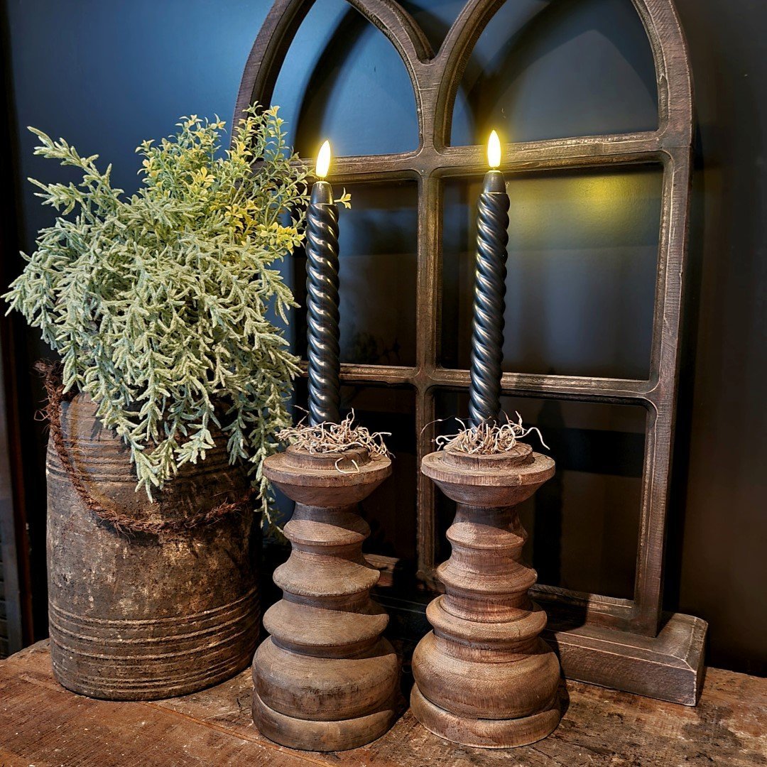 Swirl led wax kaarsen. Set van 2 || Zwart. - Afbeelding 5