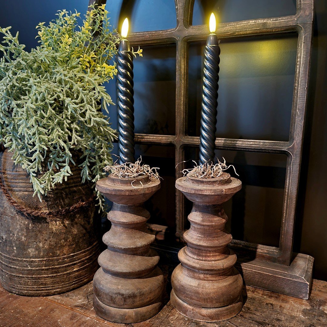 Swirl led wax kaarsen. Set van 2 || Zwart. - Afbeelding 6