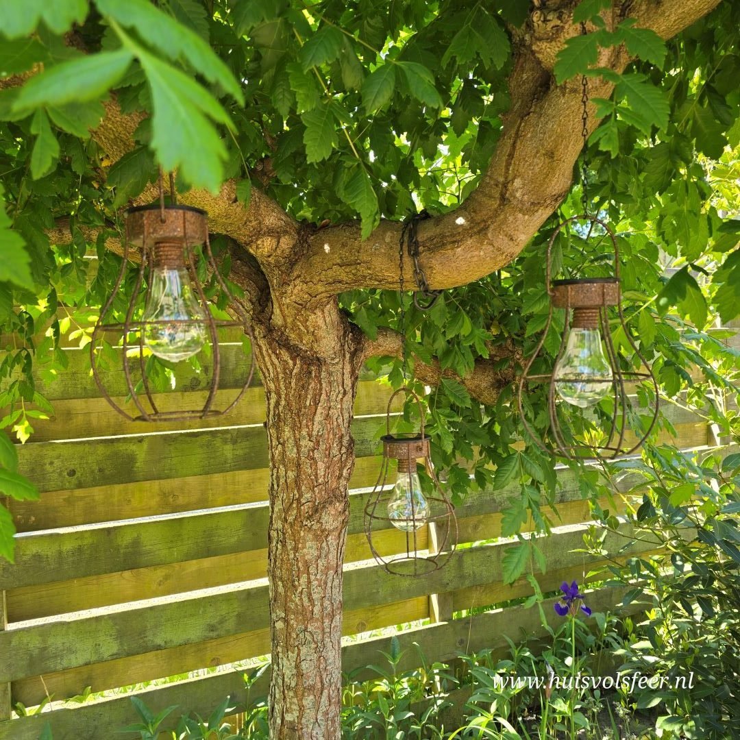 Landelijke hanglantaarn voor in de tuin. Solar. - Afbeelding 9