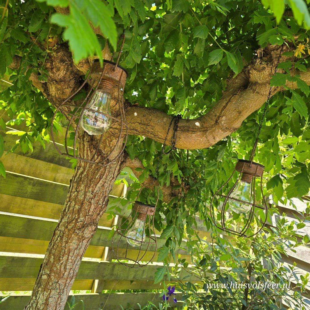 Landelijke hanglantaarn voor in de tuin. Solar. - Afbeelding 11
