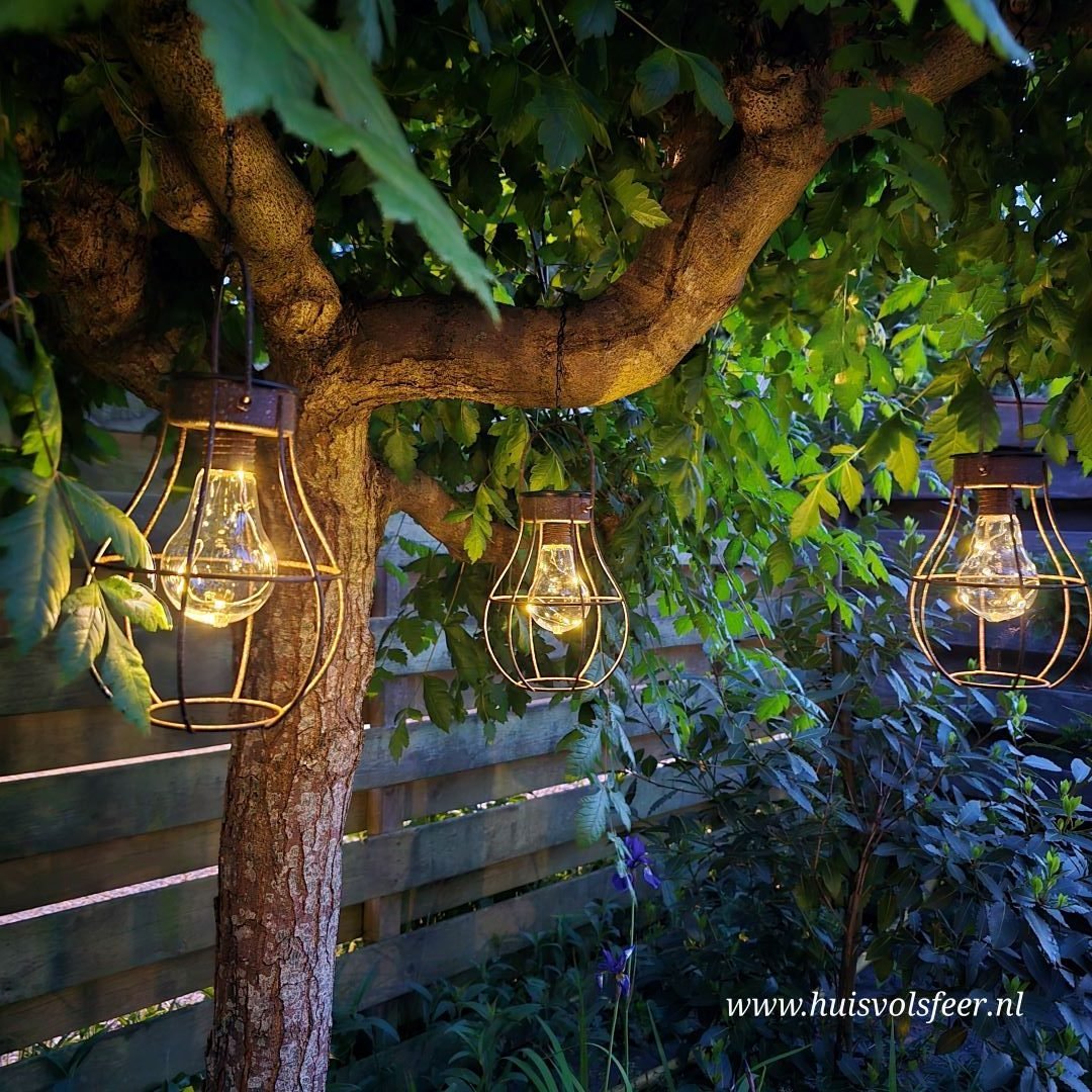Landelijke hanglantaarn voor in de tuin. Solar. - Afbeelding 13