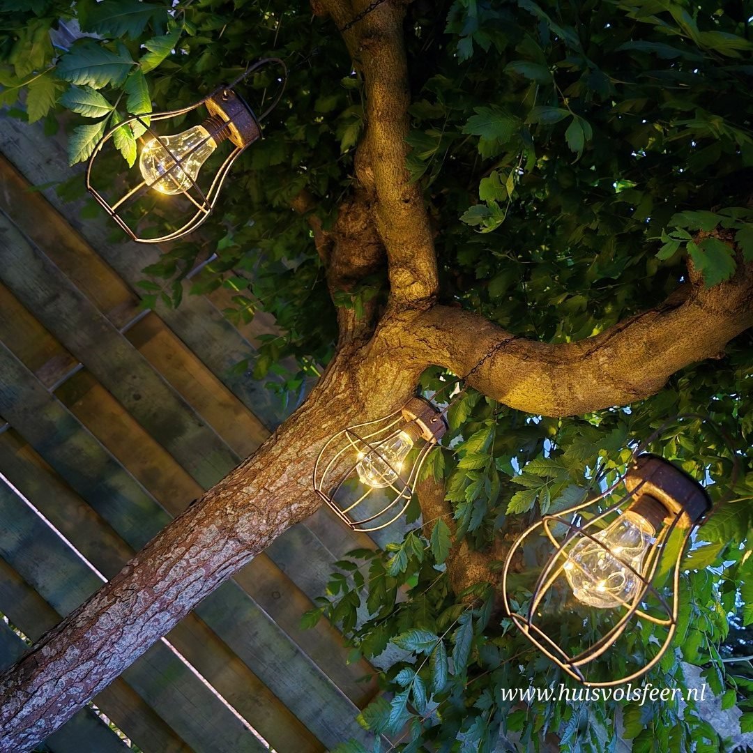 Landelijke hanglantaarn voor in de tuin. Solar. - Afbeelding 15