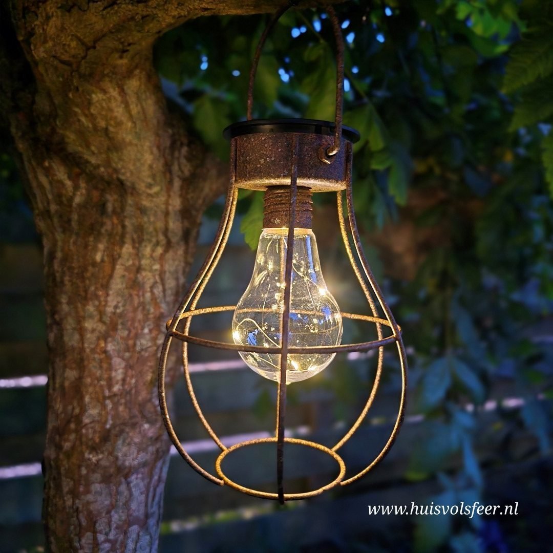 Landelijke hanglantaarn voor in de tuin. Solar. - Afbeelding 16