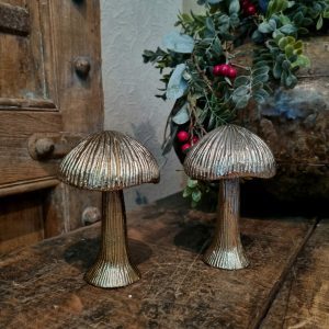 Paddenstoel sculptuur || Goud.