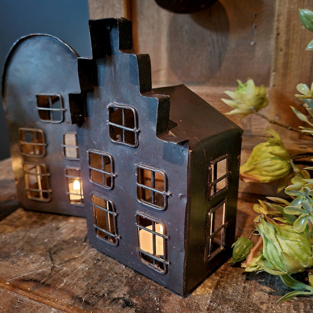 Grachtenpand huisjes- set van 3 || 15 cm - Afbeelding 4