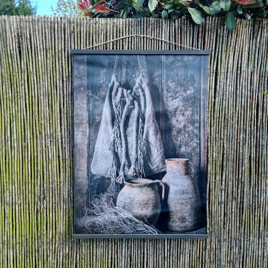 Tuinposter met latjes- Sobere potten || 60x85 cm. - Afbeelding 3