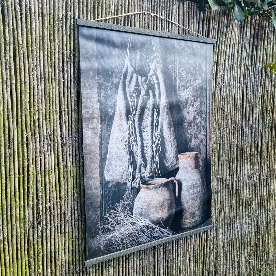 Tuinposter met latjes- Sobere potten || 60x85 cm. - Afbeelding 2