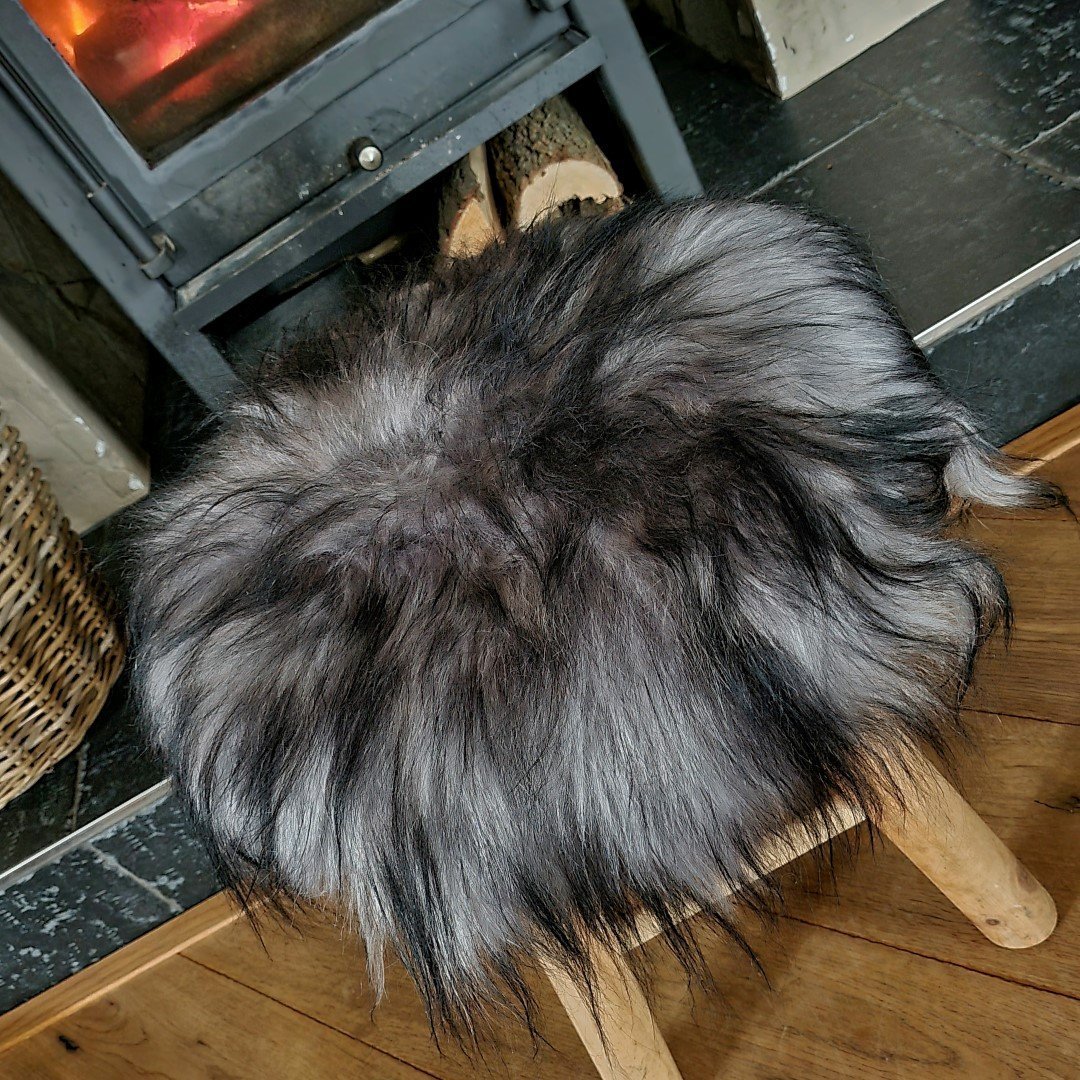 IJslands schapenvacht Chairpad || Silver Grey - Afbeelding 3