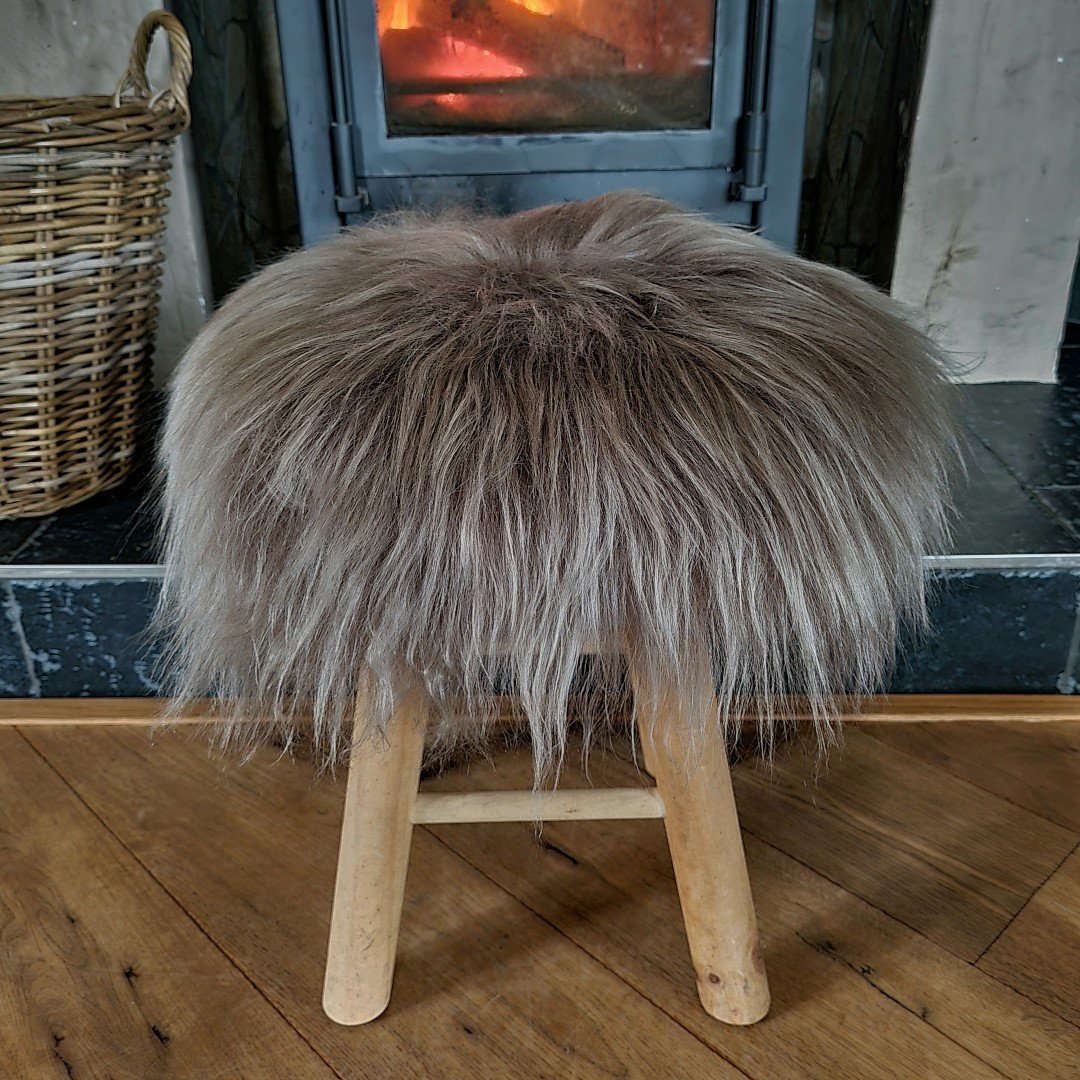 IJslands schapenvacht Chairpad || Taupe. - Afbeelding 2