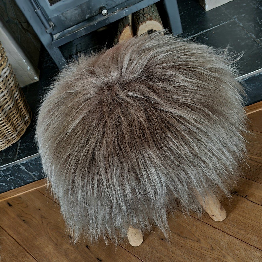IJslands schapenvacht Chairpad || Taupe. - Afbeelding 3