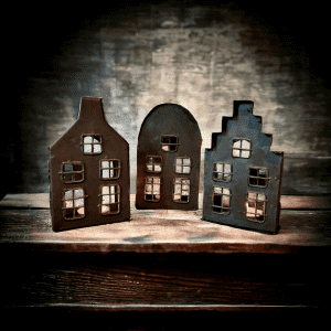 Grachtenpand huisjes- set van 3 || 15 cm