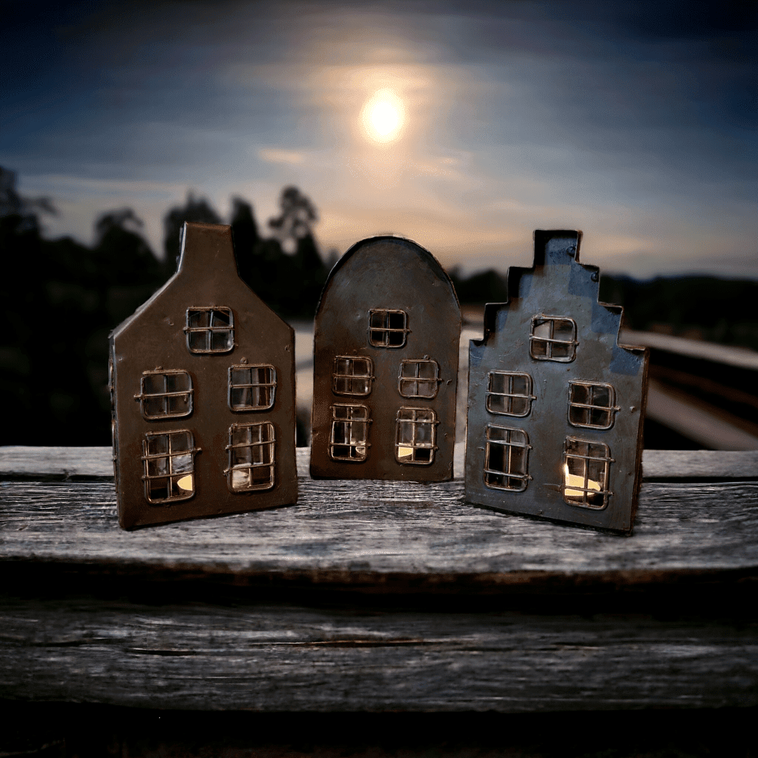 Grachtenpand huisjes- set van 3 || 15 cm - Afbeelding 9