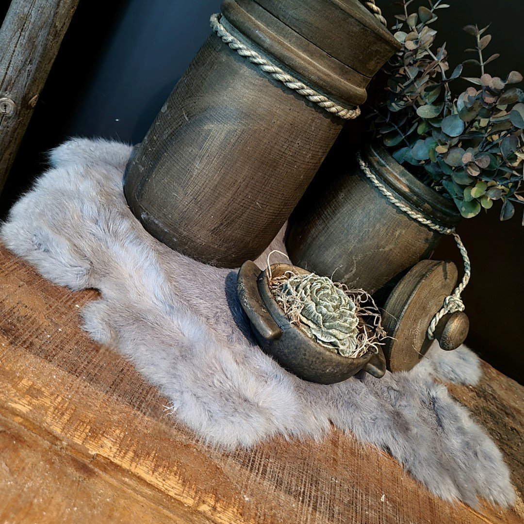 Konijnenvacht- Grijs. - Afbeelding 2