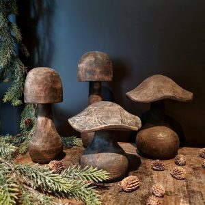 Paddenstoel van hout- Breed model || 15 cm.