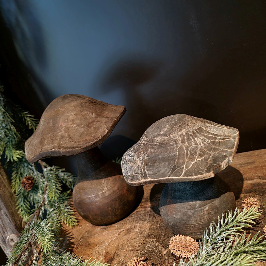 Paddenstoel van hout- Breed model || 15 cm. - Afbeelding 5