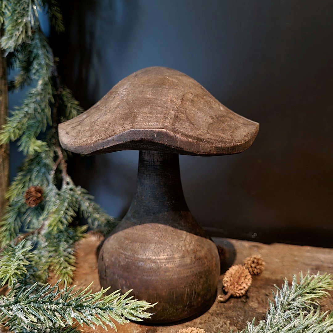Paddenstoel van hout- Breed model || 15 cm. - Afbeelding 6