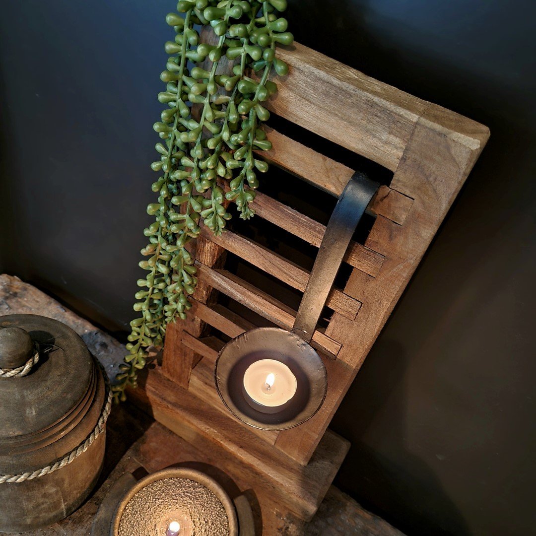 Louvre luik op voet- Teak || 40 cm. - Afbeelding 7