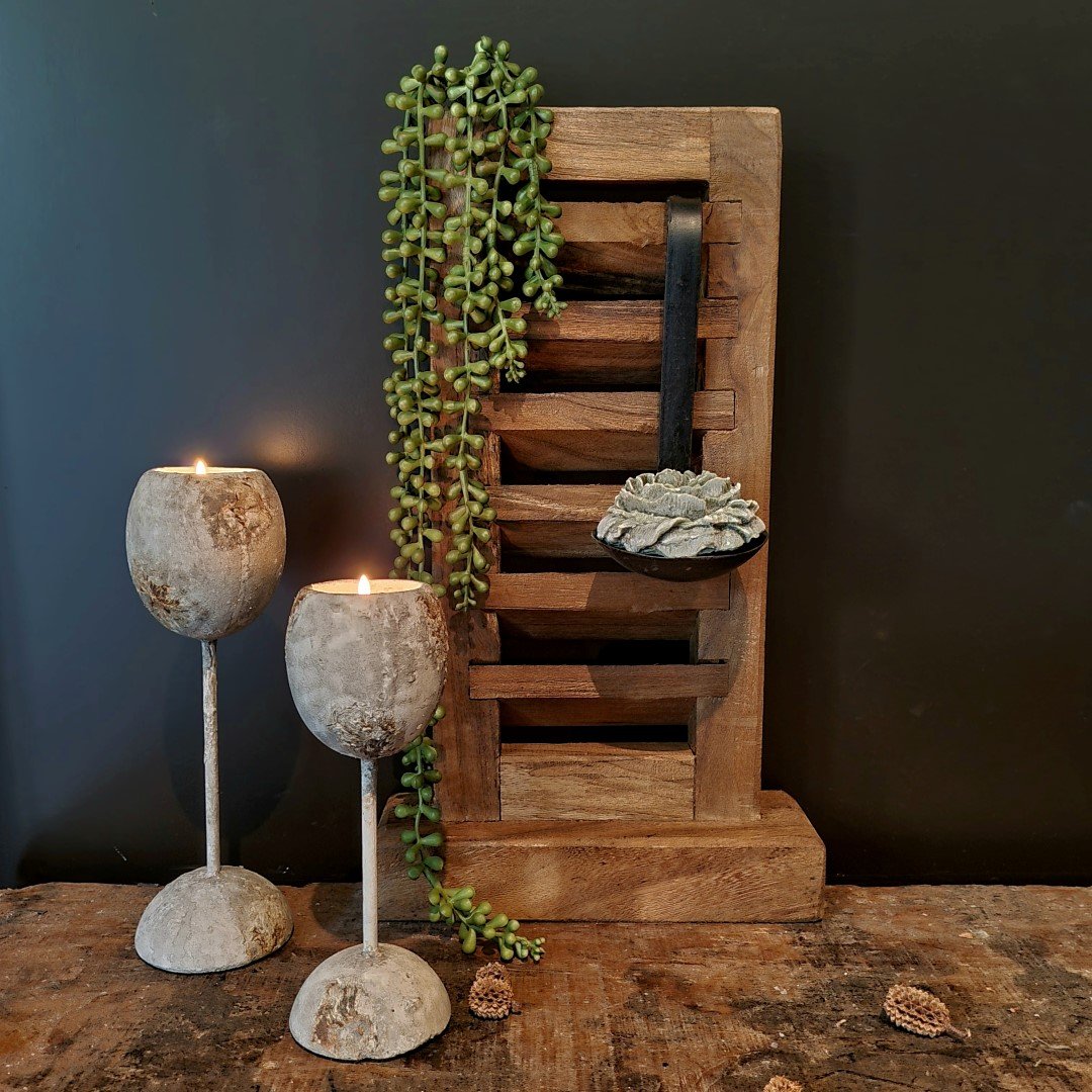 Louvre luik op voet- Teak || 40 cm. - Afbeelding 2