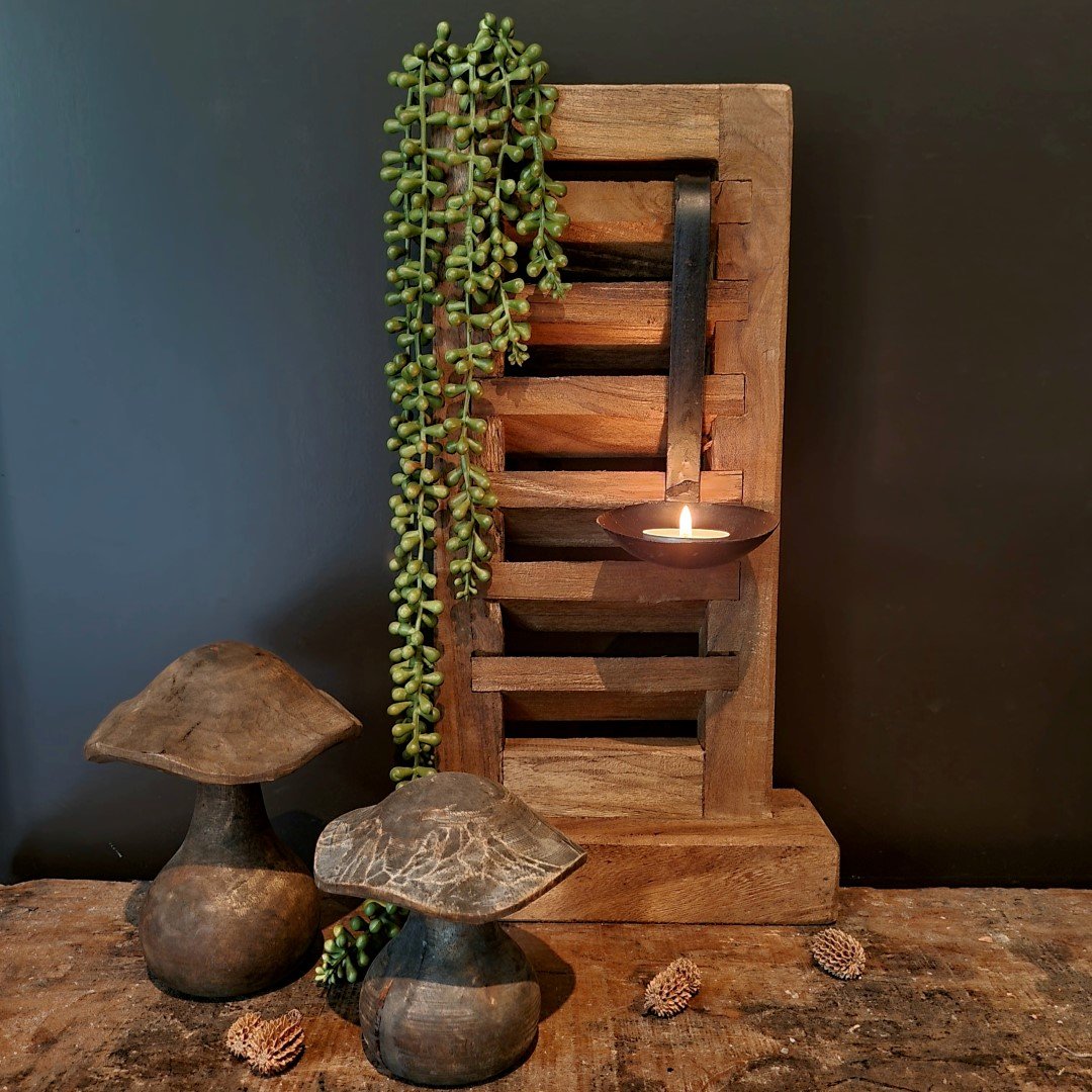 Louvre luik op voet- Teak || 40 cm. - Afbeelding 4