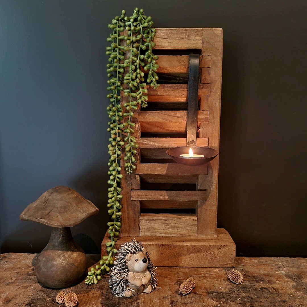 Louvre luik op voet- Teak || 40 cm. - Afbeelding 5