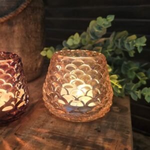 Waxinelichthouder- Licht Bruin.