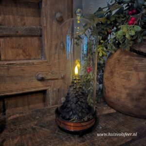 Kerstboom Kaars met LED & Timer || Zwart.