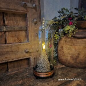 Kerstboom Kaars met LED & Timer || Taupe.