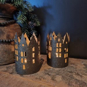 Waxinelichthouder Brons || Huis.