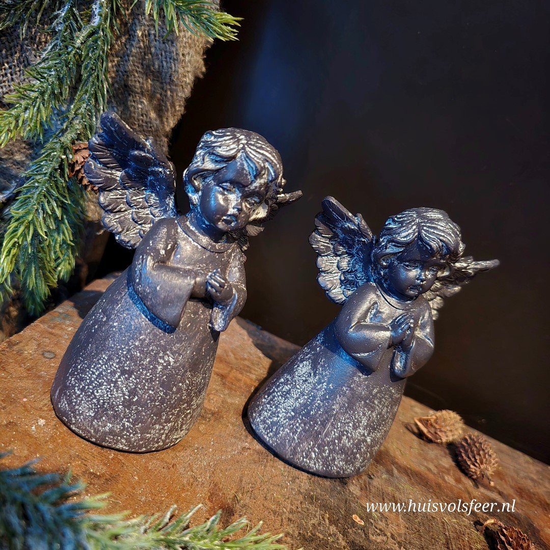 Engel- Antraciet || Staand Medium. - Afbeelding 2