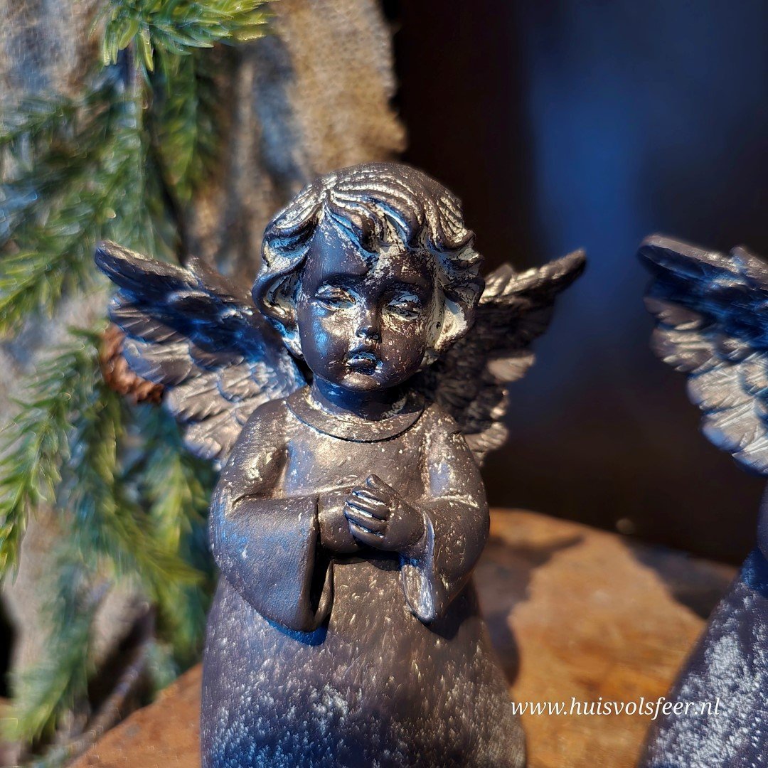 Engel- Antraciet || Staand Medium. - Afbeelding 4