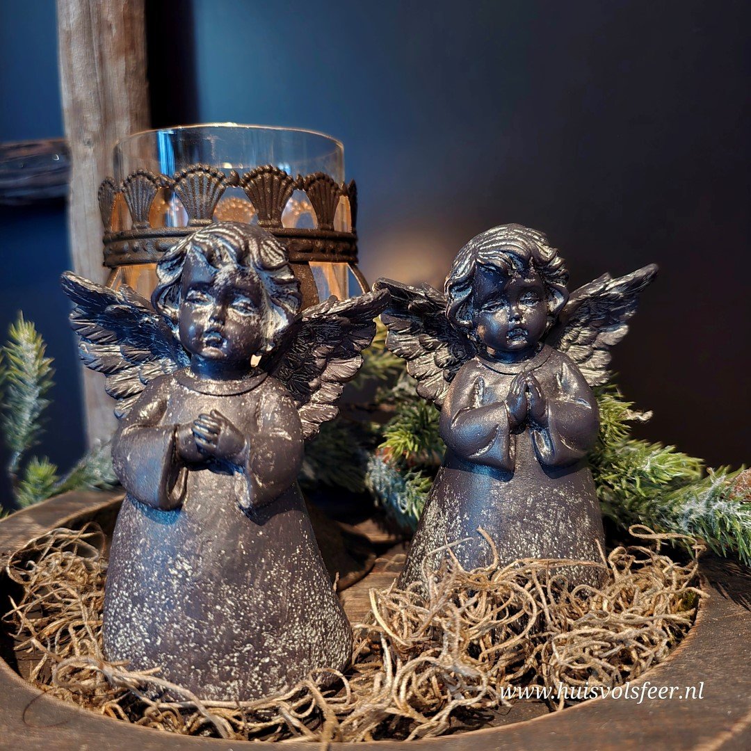 Engel- Antraciet || Staand Medium. - Afbeelding 6