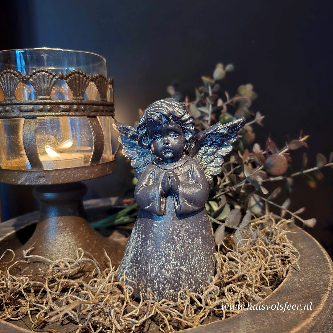 Engel- Antraciet || Staand Medium. - Afbeelding 8