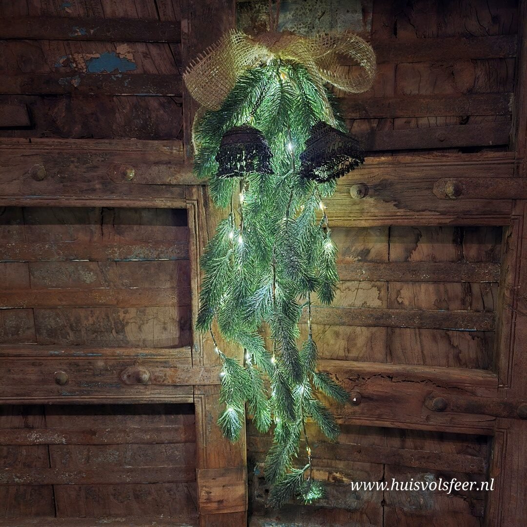 Toefhanger met 2 Lou Lou hangers, LED verlichting & Jute Lint. - Afbeelding 2