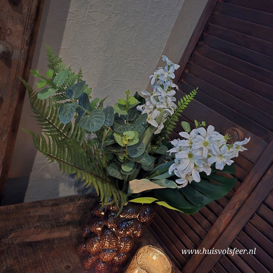 Compleet zijdeboeket- Delphinium. - Afbeelding 3