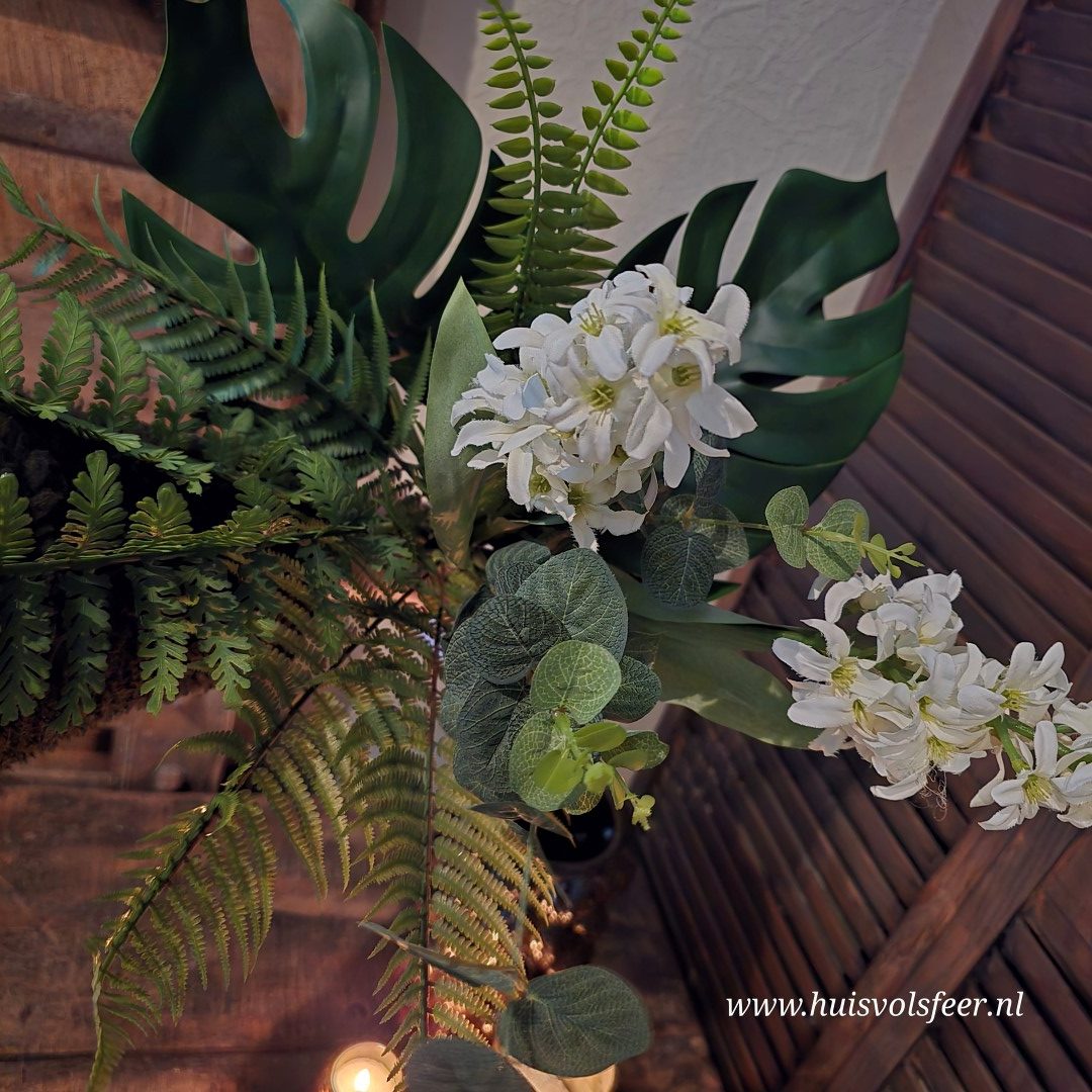 Compleet zijdeboeket- Delphinium. - Afbeelding 4