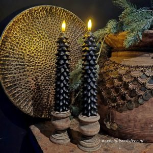 Dinerkaars Kerstboom- Set van 2 met afstandsbediening || Zwart.