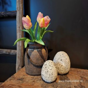 Landelijk Tulpenboeket – 2 kleuren || Zalm/ Geel.