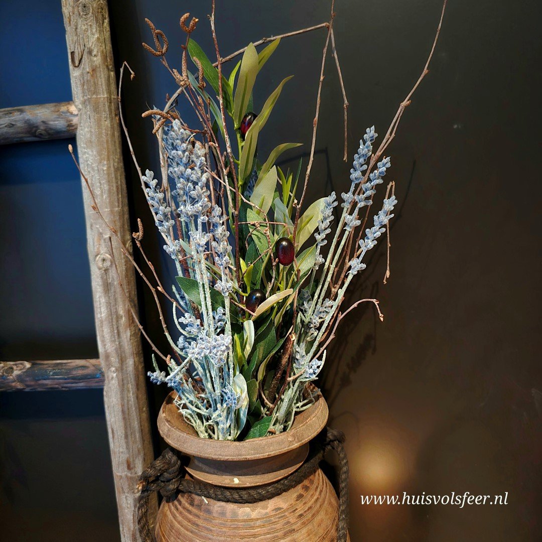 Toef van Twijgtakjes, Lavendel en Olijftakken || Zijde. - Afbeelding 4